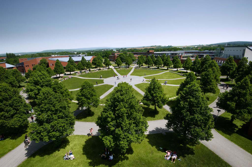 Campus der Uni Bayreuth aus der Vogelperspektive.